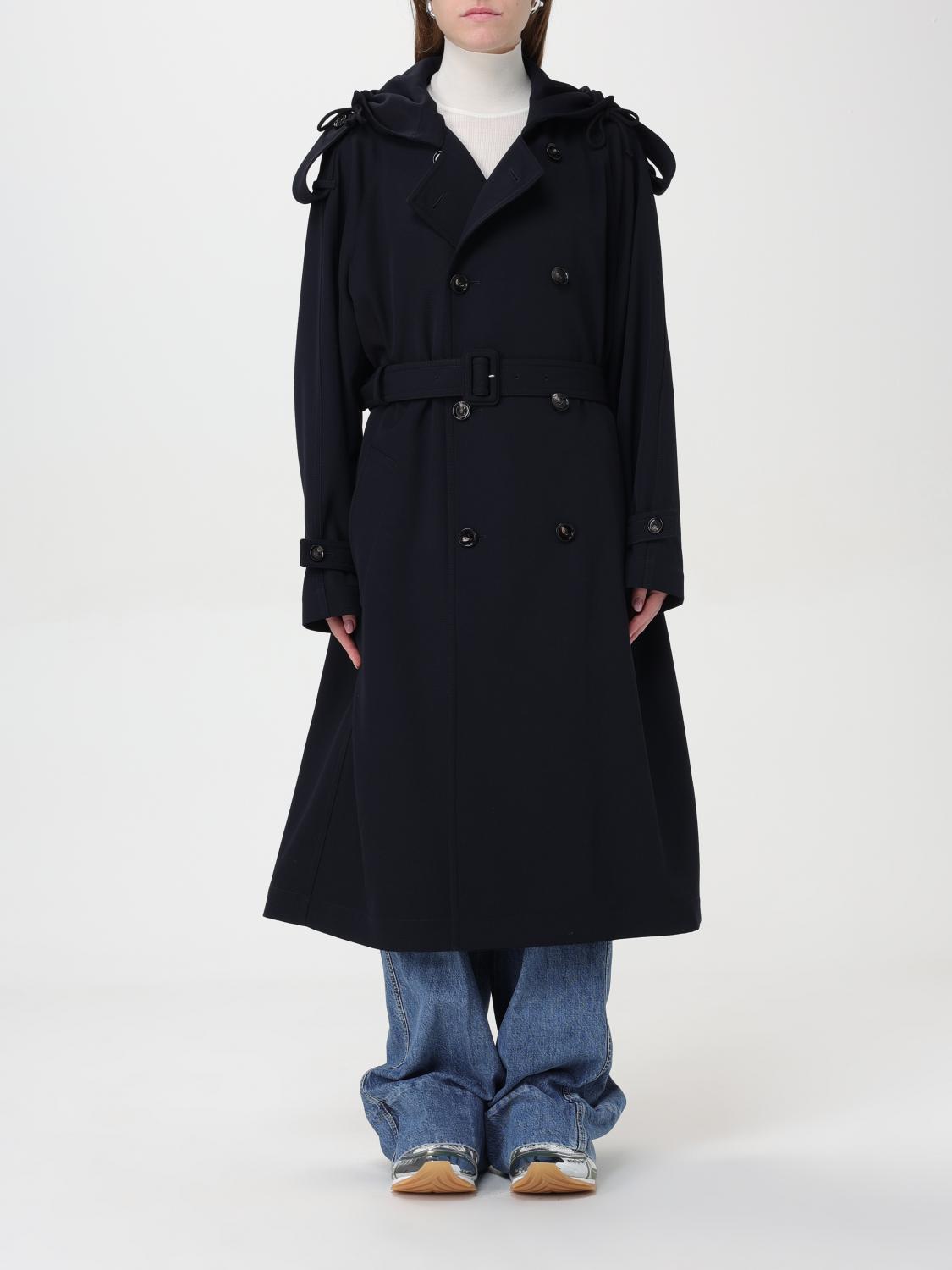 Bottega Veneta Gabardine Trench Coat In Blue