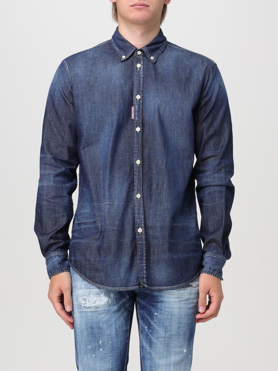 Shop Dsquared2 Shirt  Men Color Denim