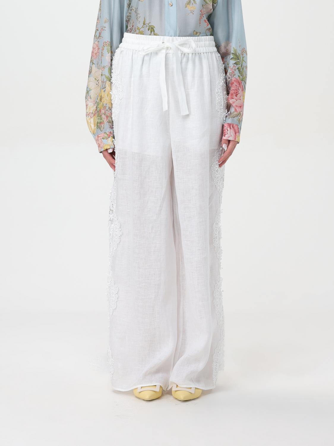 Shop Zimmermann Pants  Woman Color White