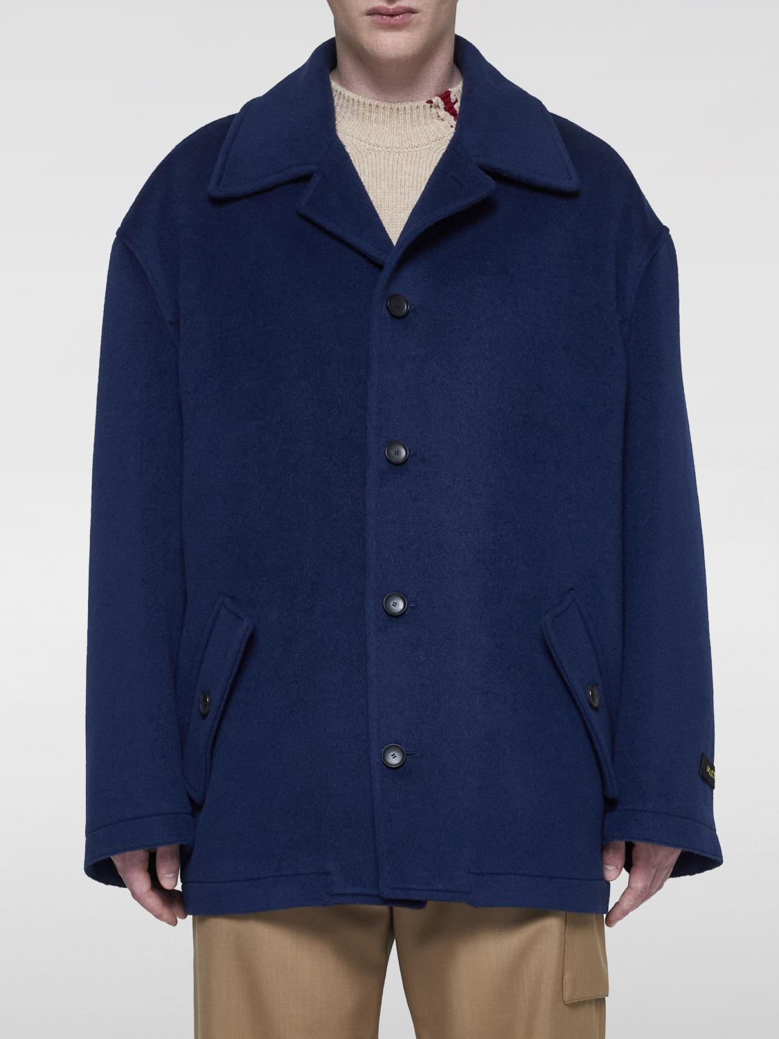 Shop Marni Coat  Men Color Navy