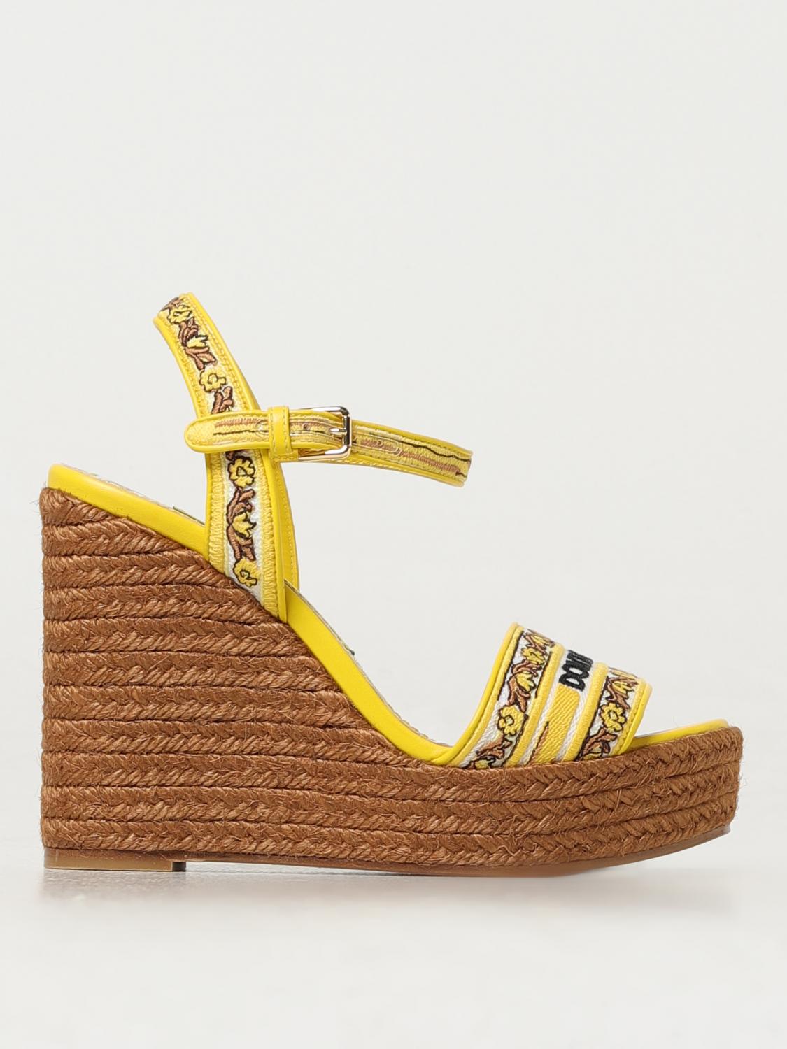 Shop Dolce & Gabbana Wedge Shoes  Woman Color Yellow In 黄色