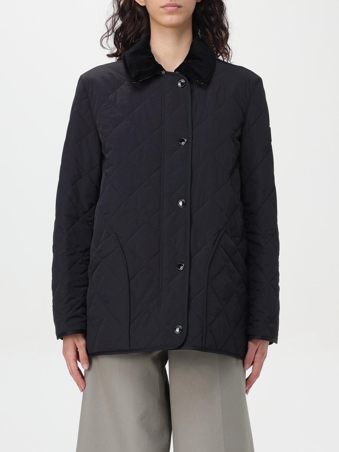 Shop Burberry Jacket  Woman Color Black In 黑色