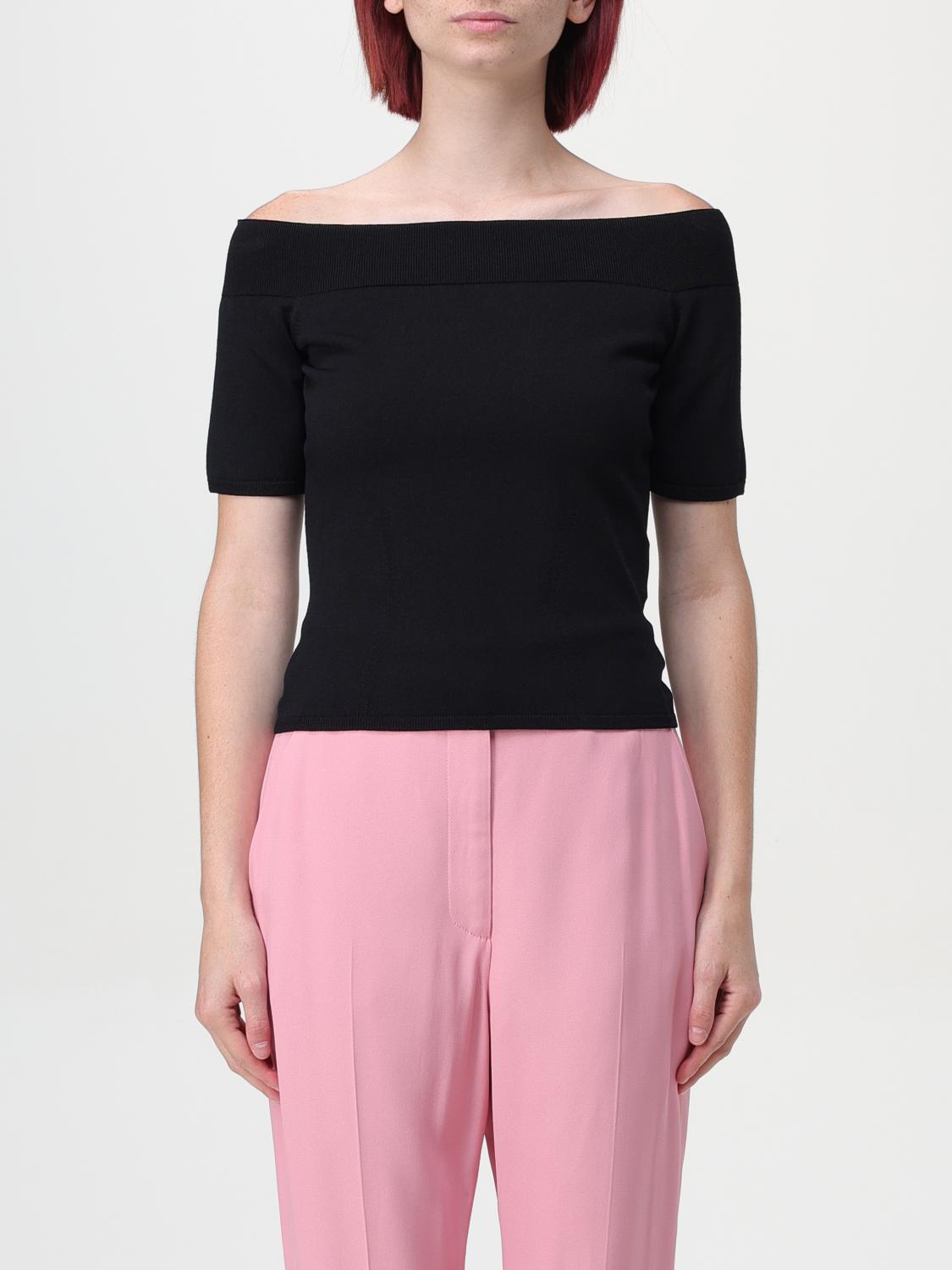 Shop Alexander Mcqueen Top  Woman Color Black In 黑色