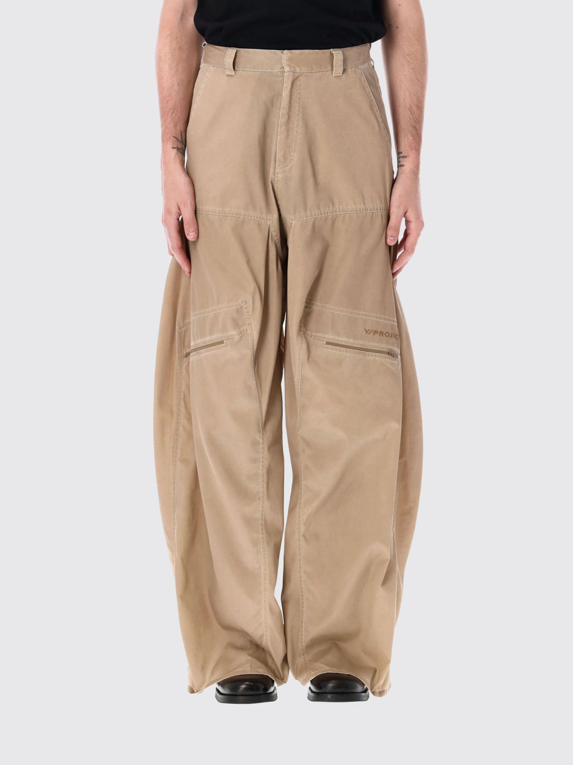 Y/project Pants  Men Color Beige In Brown