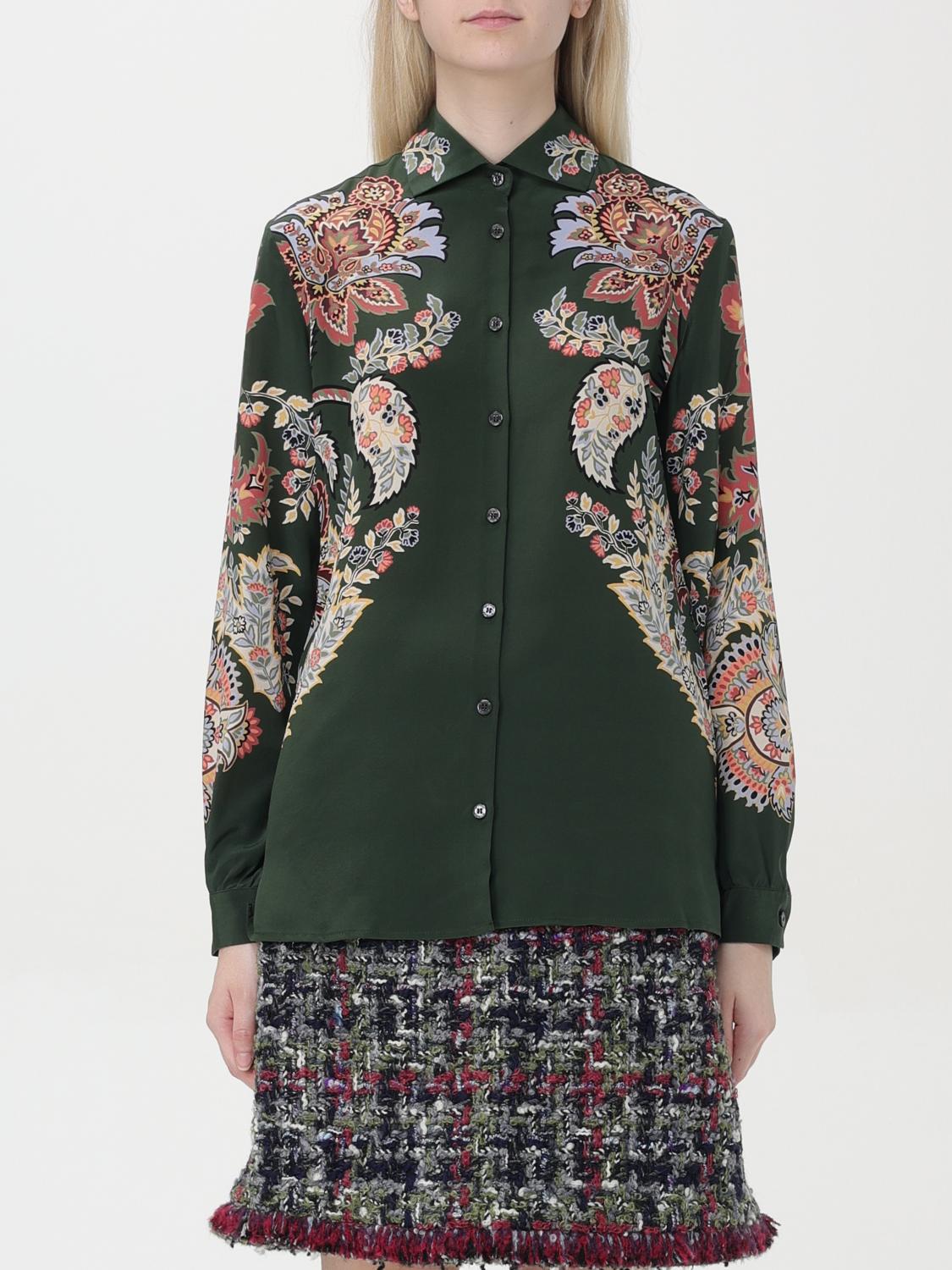 Shop Etro Shirt  Woman Color Green