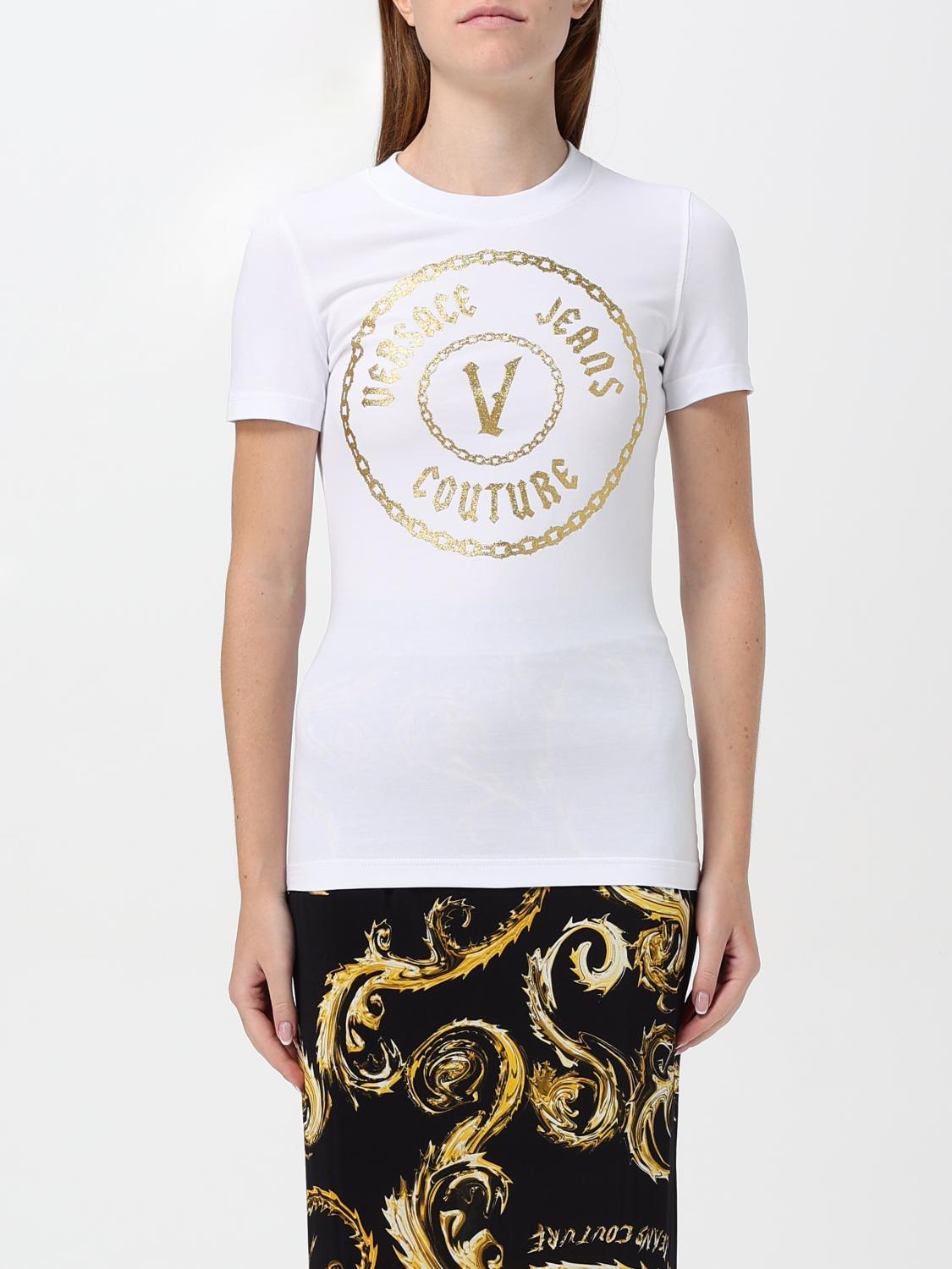 Shop Versace Jeans Couture T-shirt  Woman Color White In Weiss