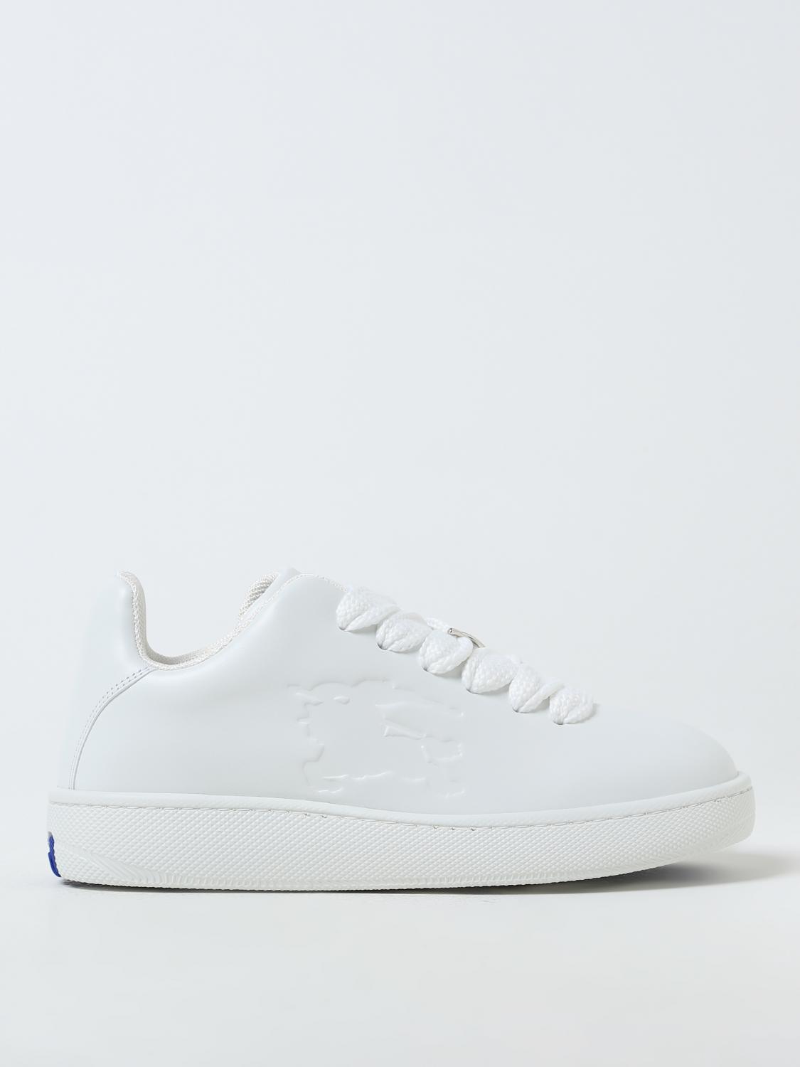 Shop Burberry Sneakers  Woman Color White In Weiss