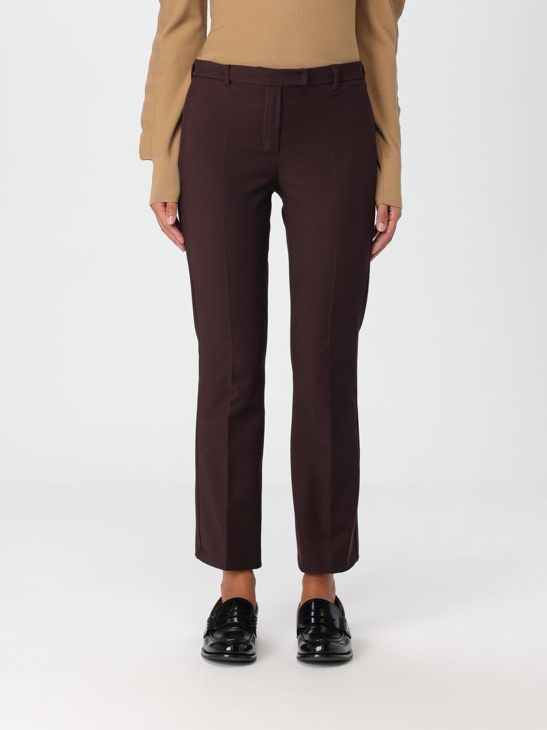 S Max Mara Cotton-blend Cropped Slim Pants In Violett