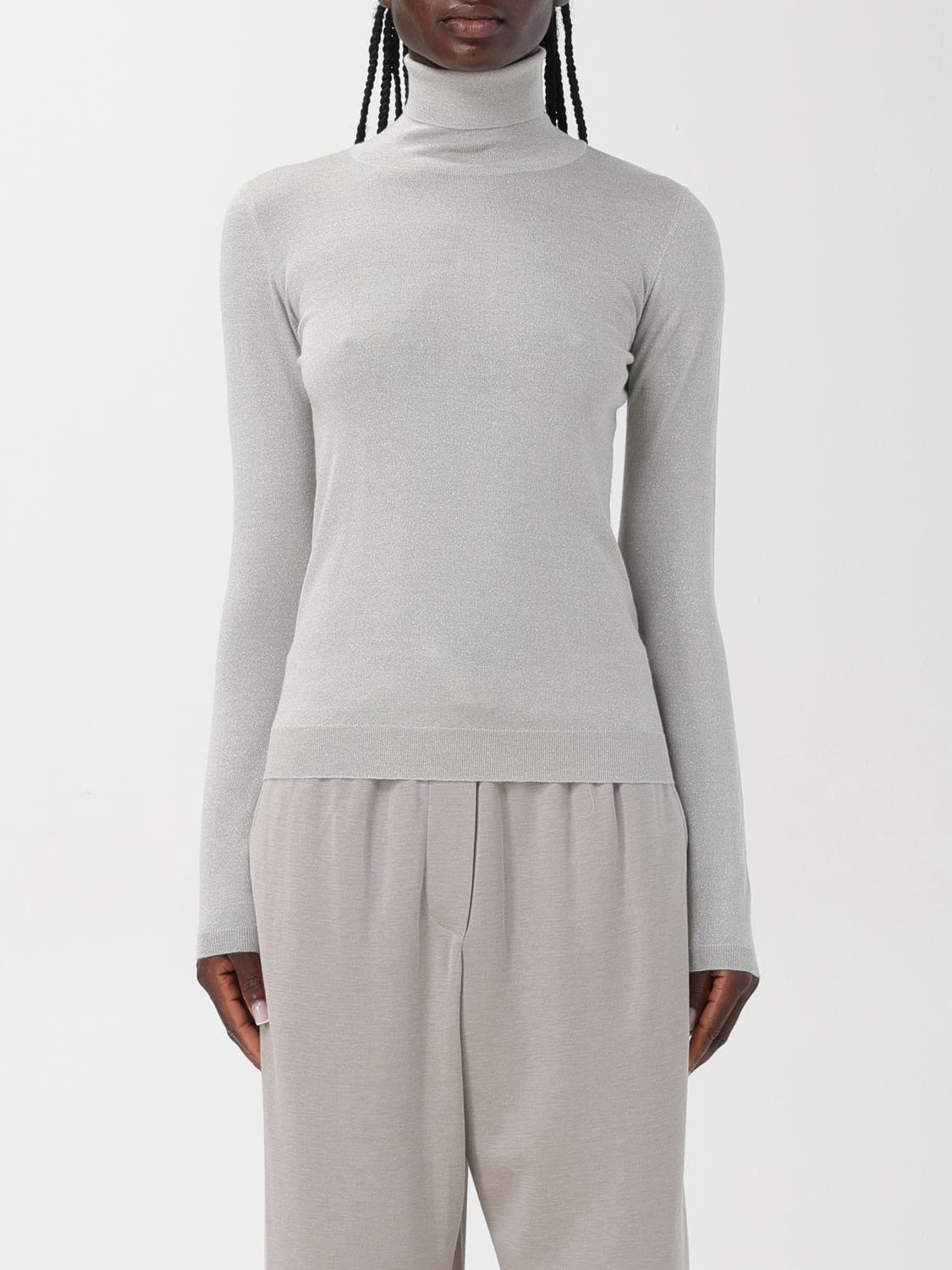 Brunello Cucinelli Cashmere-silk Glitter Turtleneck Sweater In White
