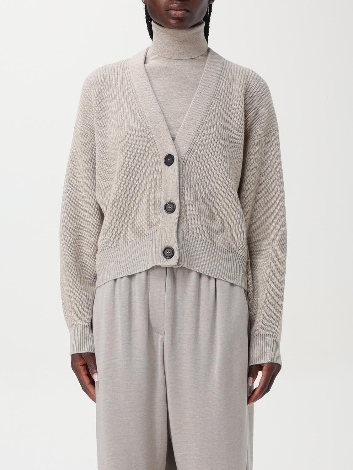 Shop Brunello Cucinelli Cardigan  Woman Color Beige