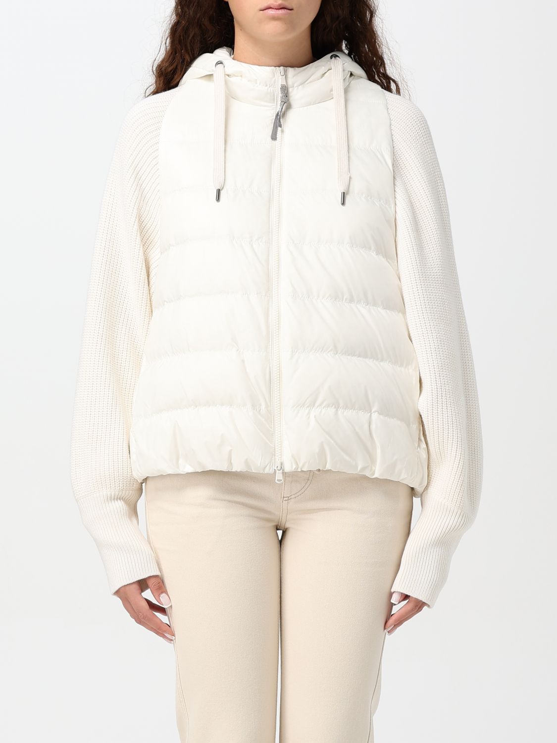 BRUNELLO CUCINELLI JACKET BRUNELLO CUCINELLI WOMAN COLOR WHITE F76660001