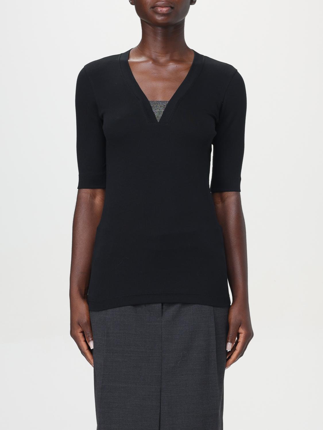 Shop Brunello Cucinelli T-shirt  Woman Color Black