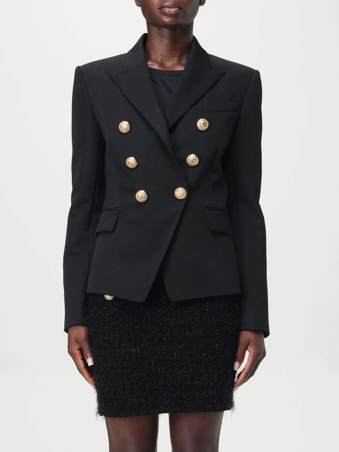 Shop Balmain Blazer  Woman Color Black In Schwarz