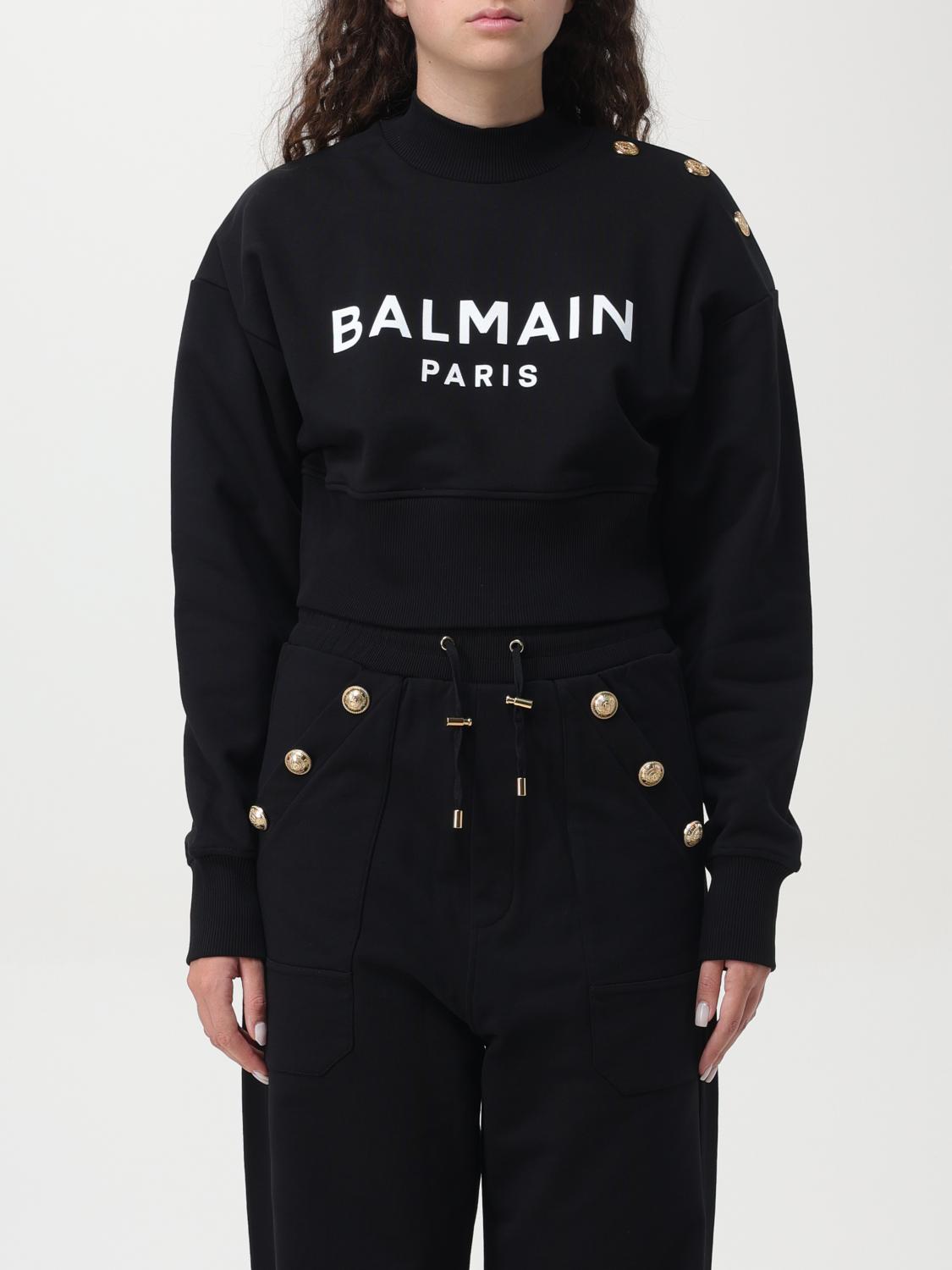 Shop Balmain Sweatshirt  Woman Color Black In 黑色