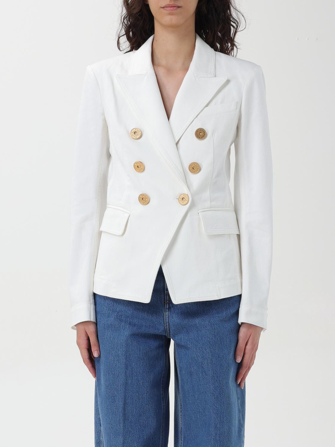 Shop Balmain Blazer  Woman Color White In 白色