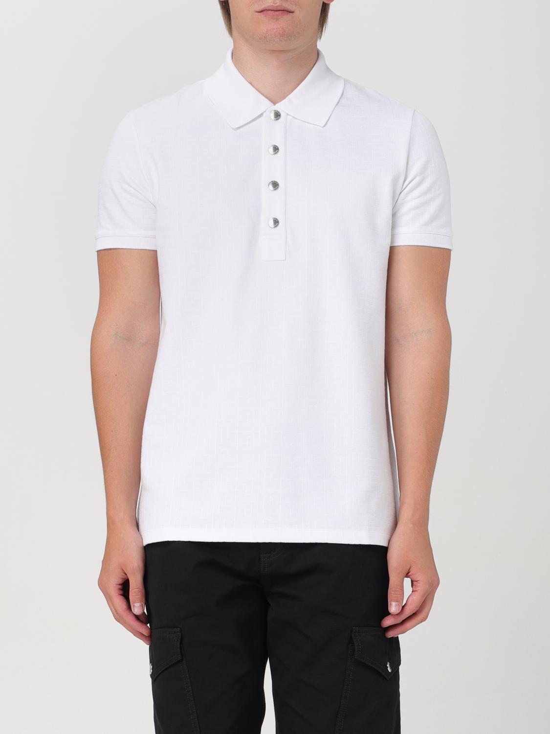 Shop Balmain Polo Shirt  Men Color White