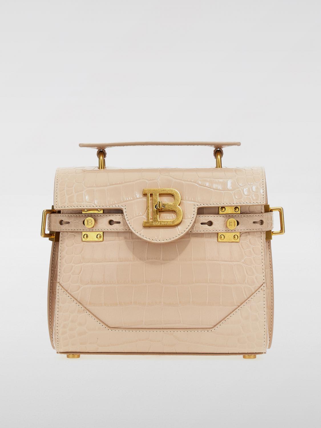 Shop Balmain Mini Bag  Woman Color Beige In 米色