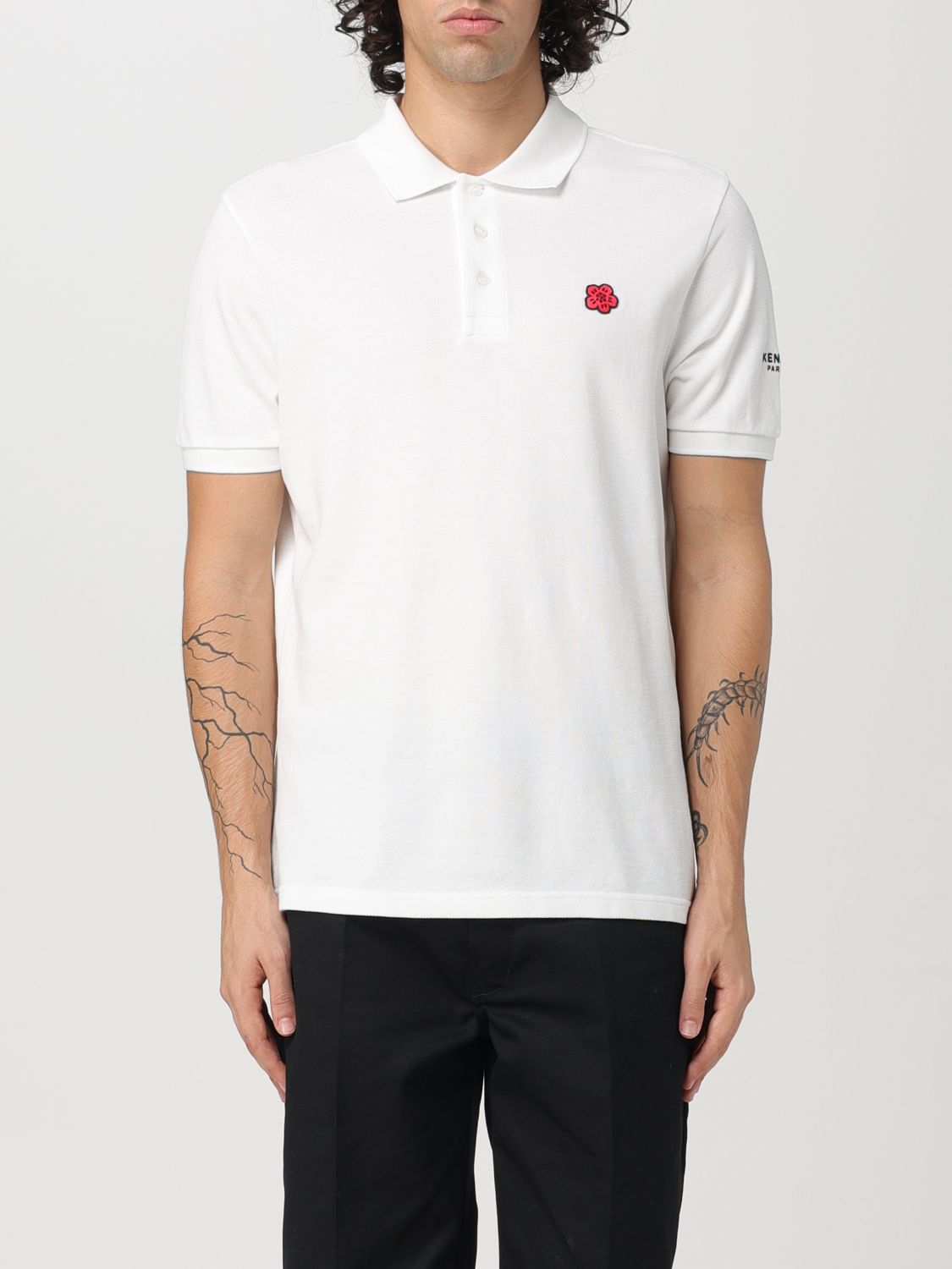 Shop Kenzo Polo Shirt  Men Color White In Weiss