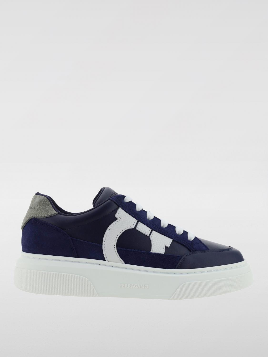 Shop Ferragamo Sneakers  Men Color Blue