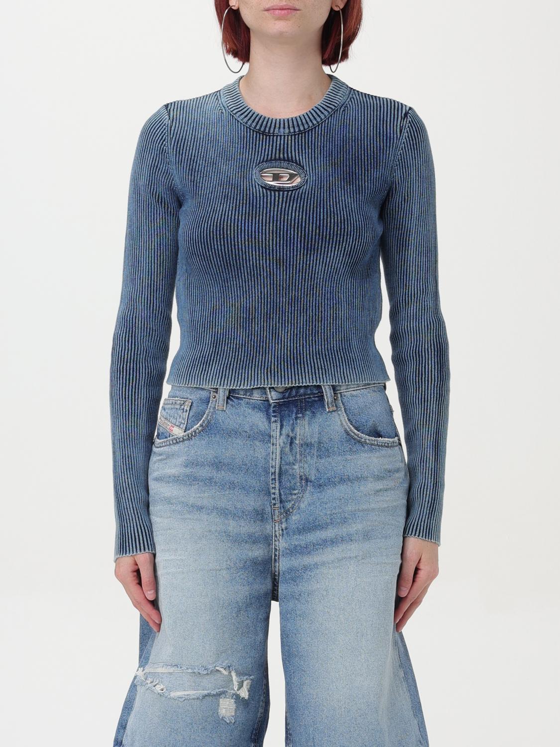 Shop Diesel Sweater  Woman Color Blue In Blau