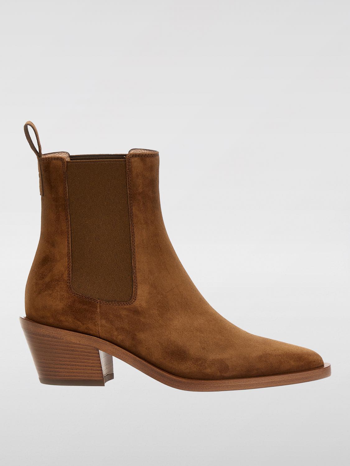 Shop Gianvito Rossi Flat Ankle Boots  Woman Color Brown In 棕色