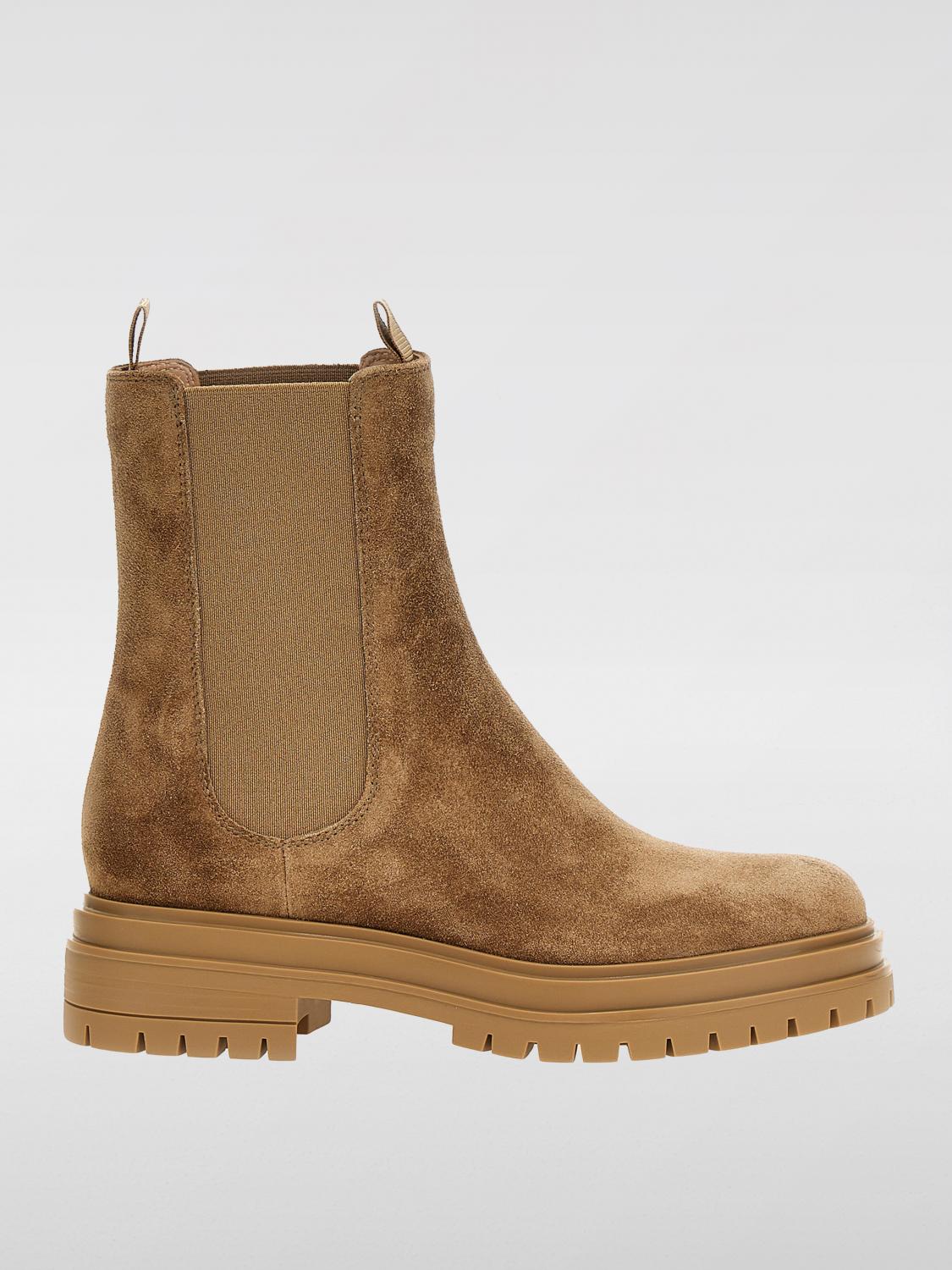 Gianvito Rossi Flat Ankle Boot in Beige