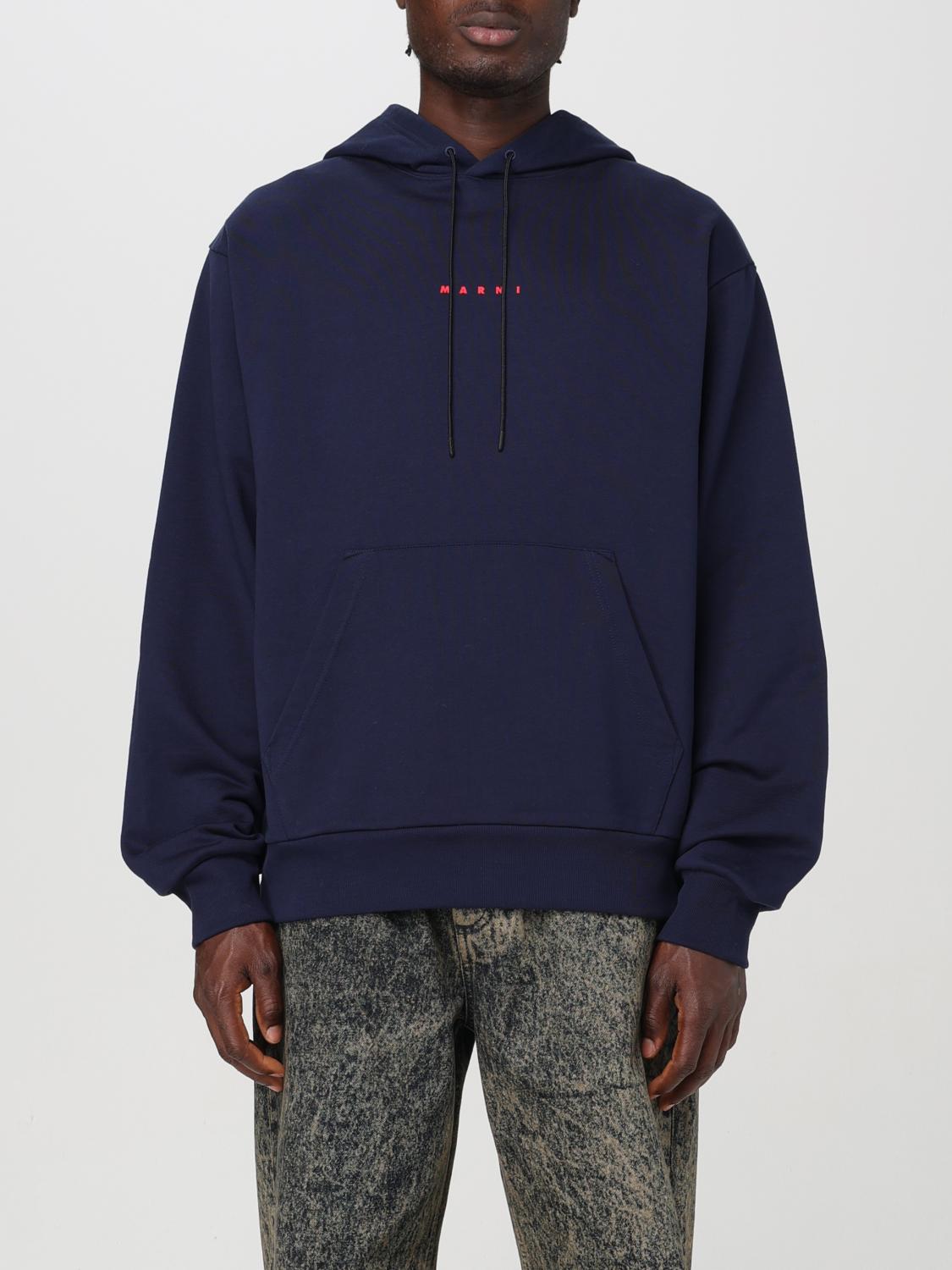 Shop Marni Sweatshirt  Men Color Navy