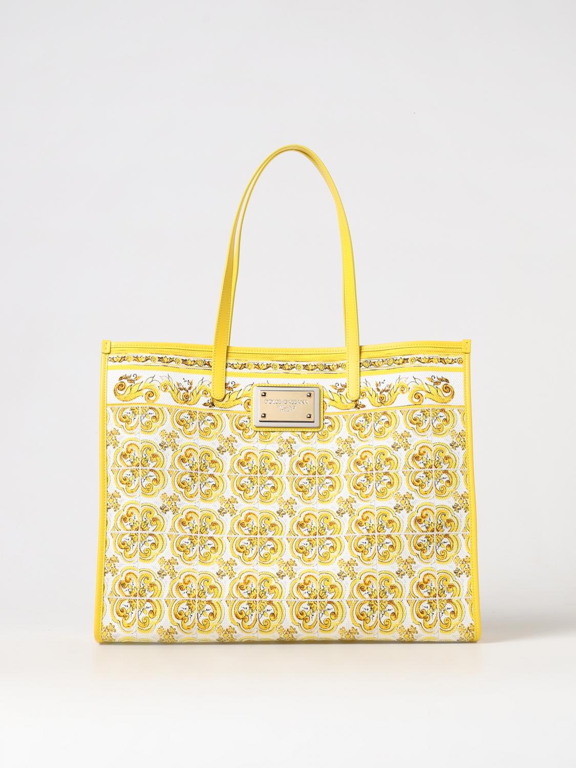 Shop Dolce & Gabbana Tote Bags  Woman Color Yellow In 黄色