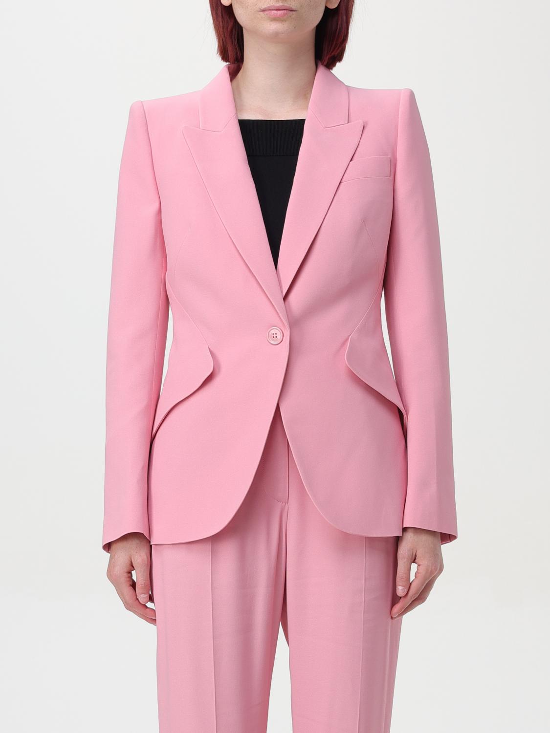 Shop Alexander Mcqueen Blazer  Woman Color Pink In 粉色