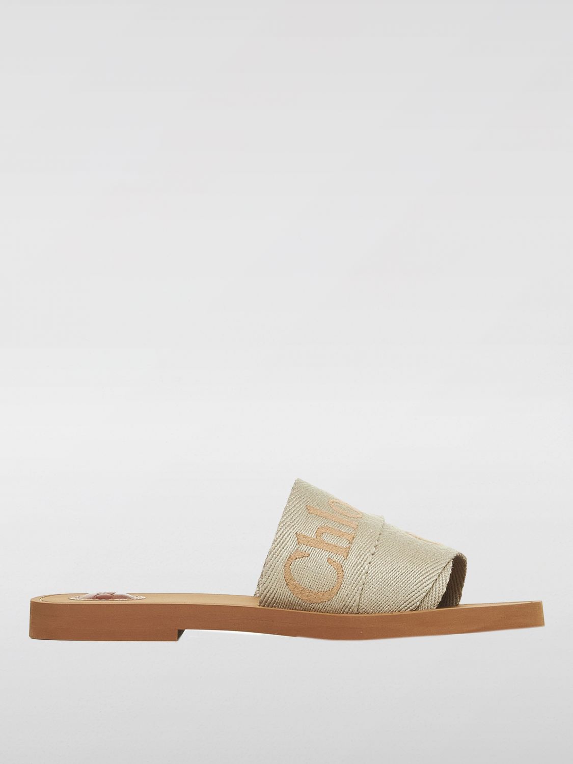 Shop Chloé Flat Sandals  Woman Color Green In Grün