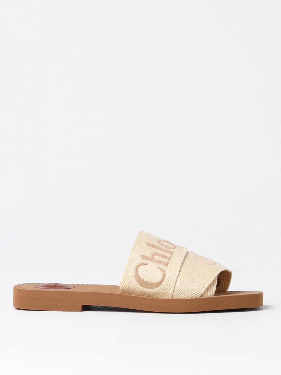 Shop Chloé Flat Sandals  Woman Color Ivory