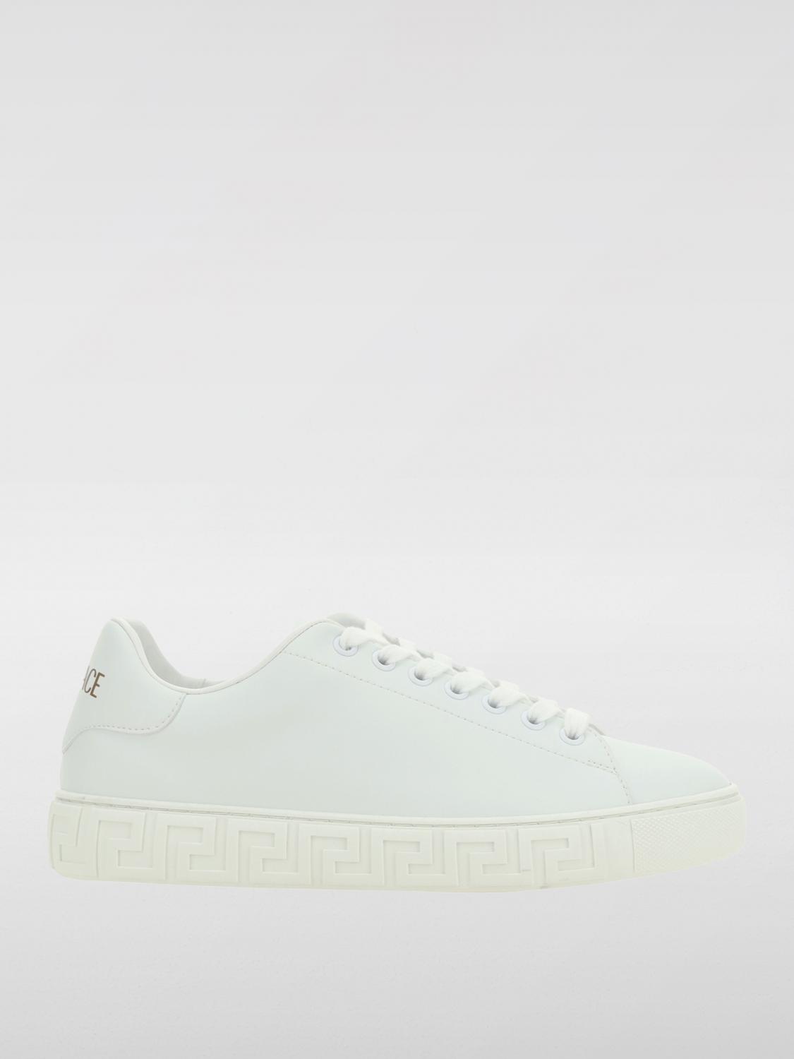 Shop Versace Sneakers  Woman Color White In 白色