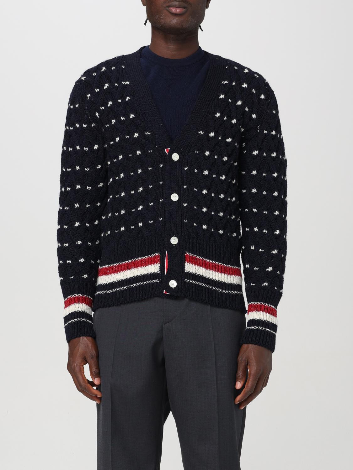 Shop Thom Browne Cardigan  Men Color Navy