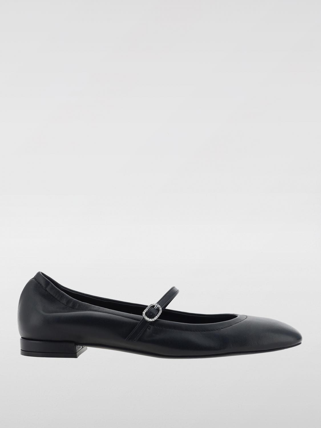 Stuart Weitzman Claris Leather Mary Jane Ballet Flats In Schwarz