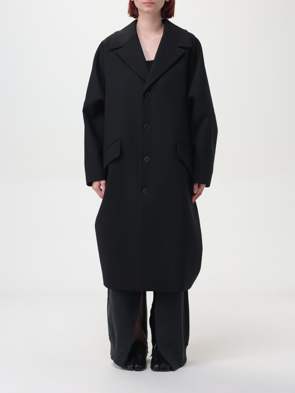 Shop Mm6 Maison Margiela Coat  Woman Color Black In Schwarz