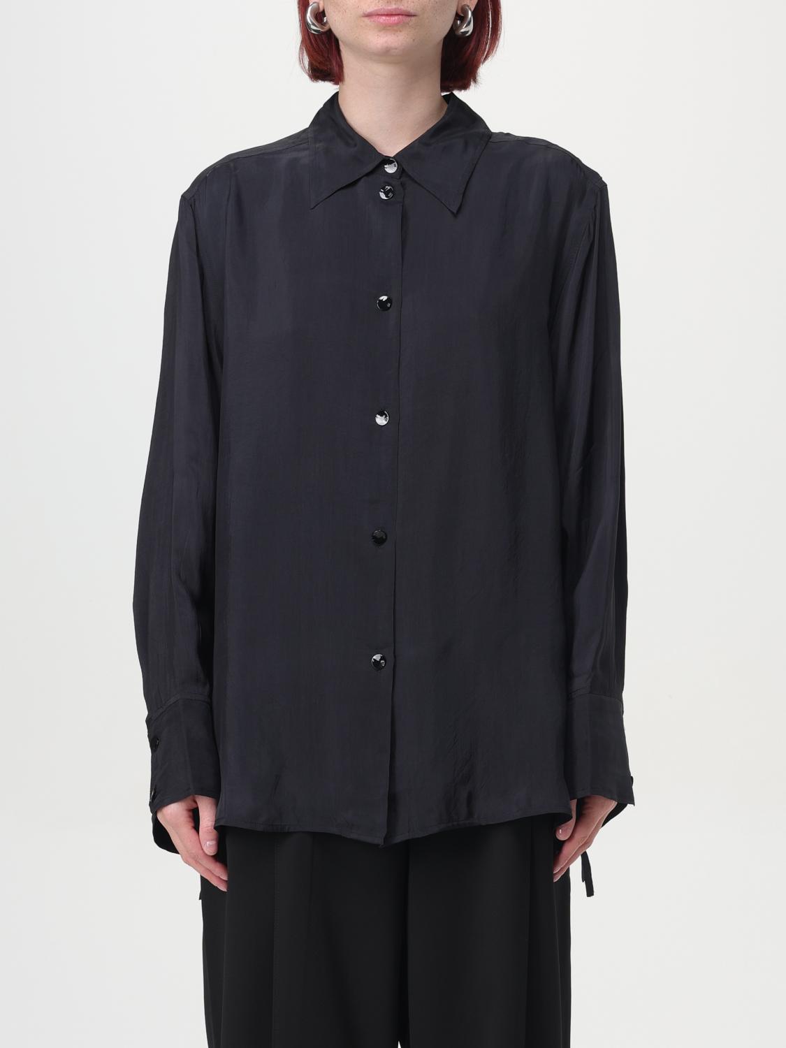 Shop Ganni Shirt  Woman Color Black