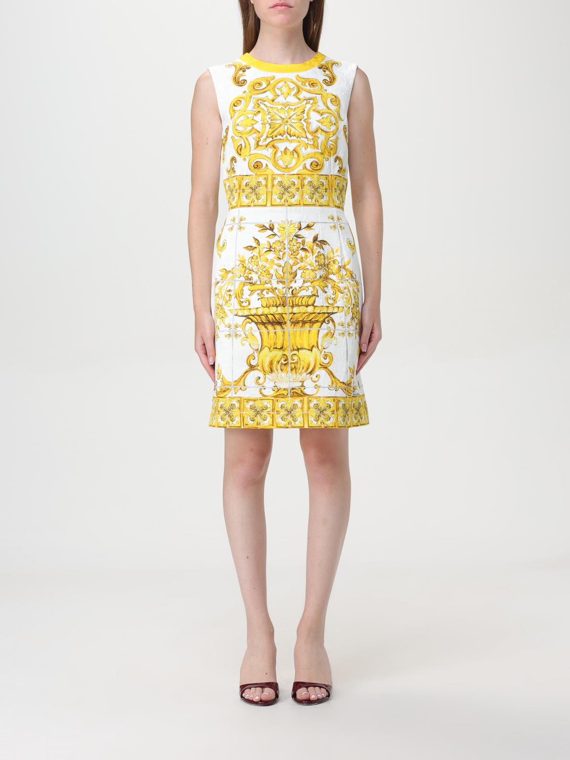 Shop Dolce & Gabbana Dress Woman Color Yellow In Gelb