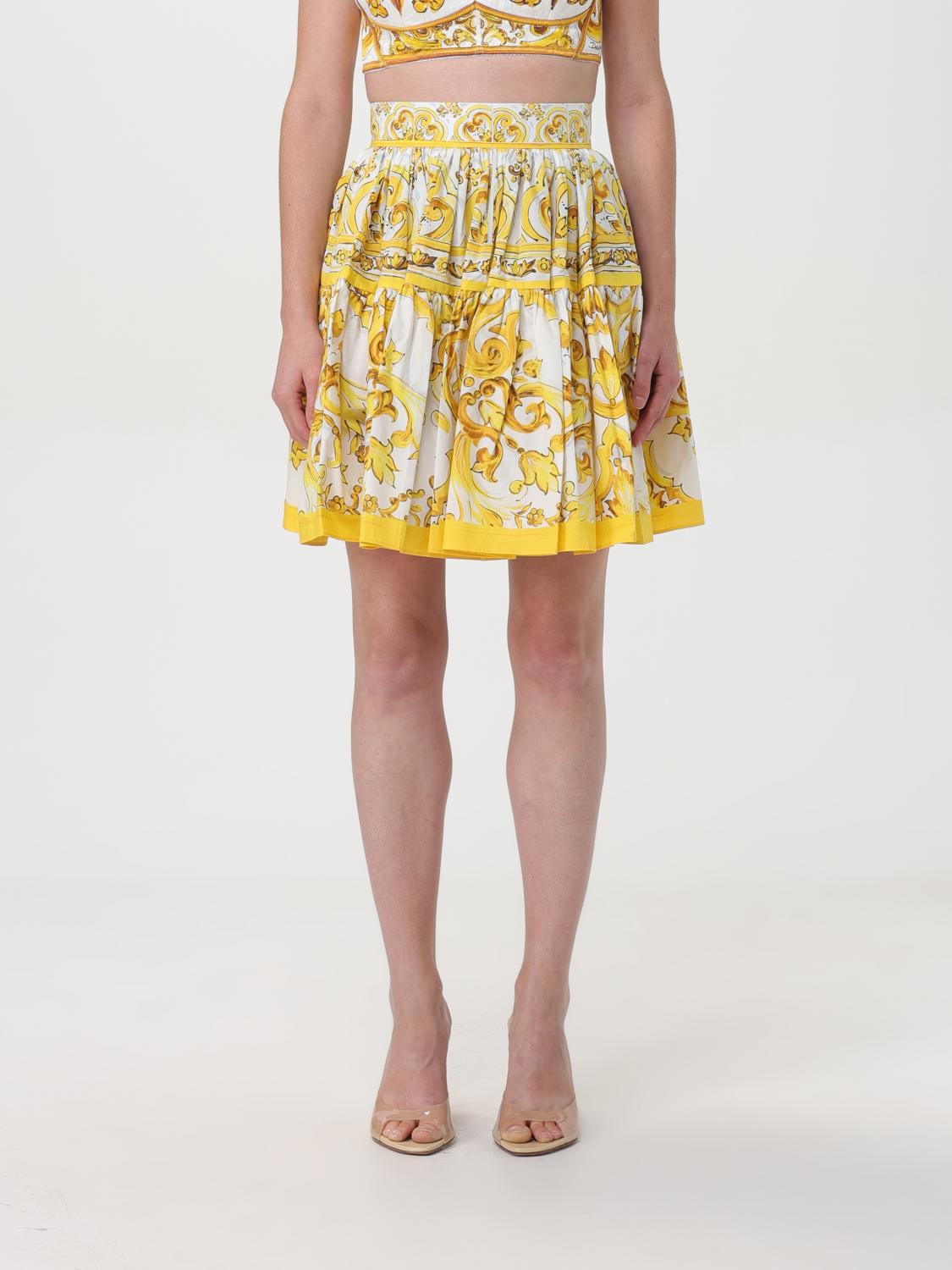 Shop Dolce & Gabbana Skirt  Woman Color Yellow In Gelb