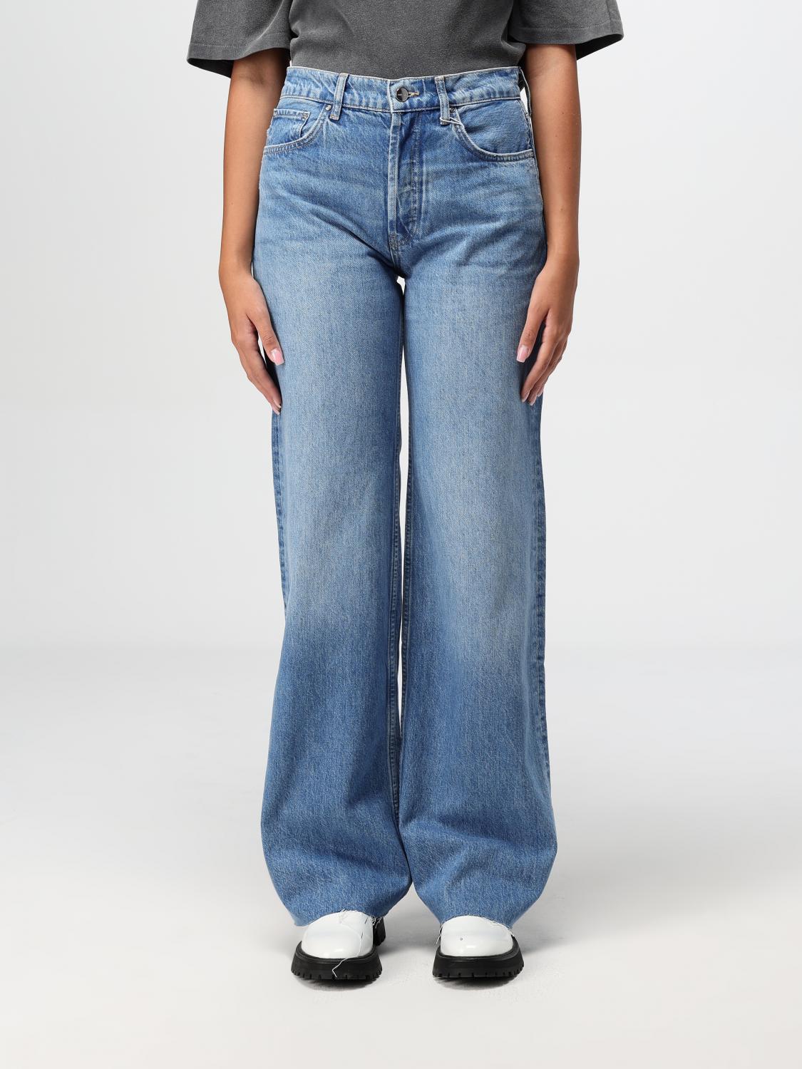 Anine Bing Hugh Jeans Women Blu In Cotton In Blau 1