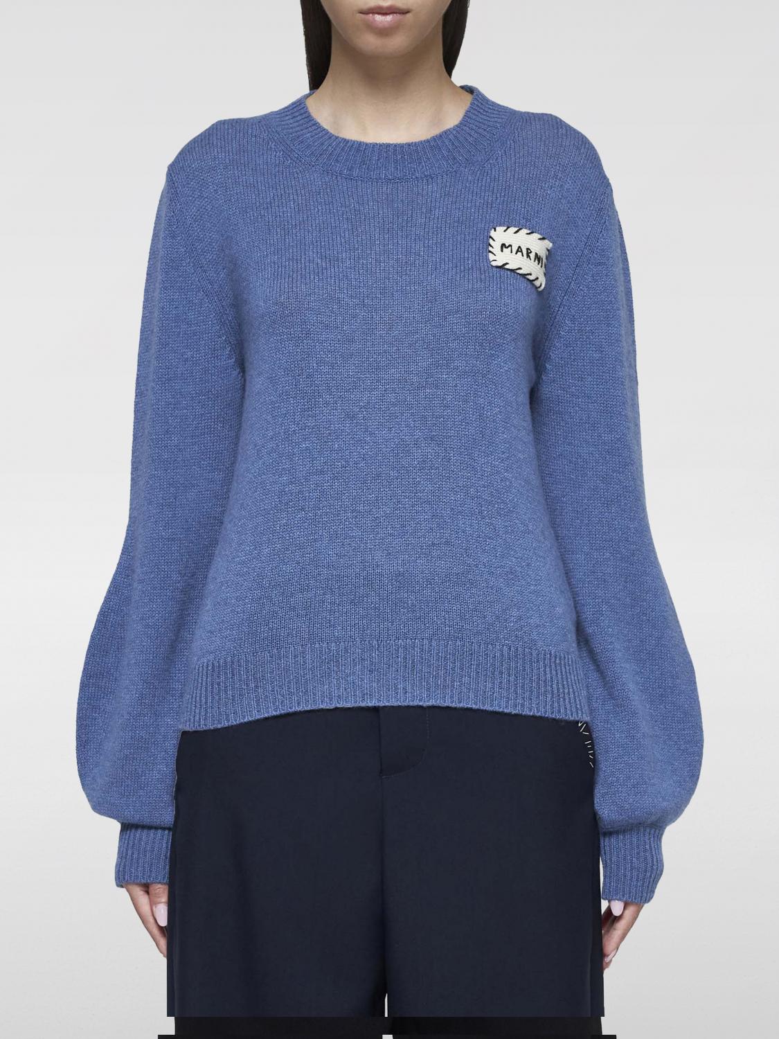 Shop Marni Sweater  Woman Color Gnawed Blue In Hellblau