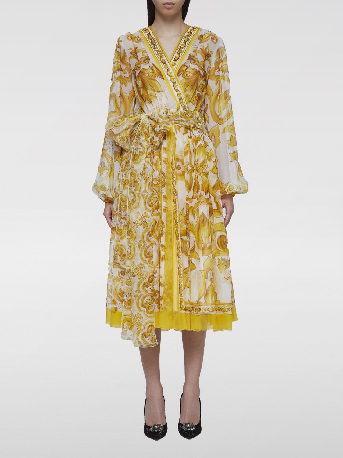 Shop Dolce & Gabbana Dress  Woman Color Yellow In Gelb