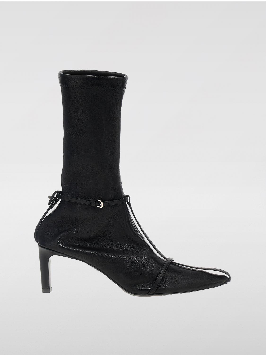 Shop Jil Sander Flat Ankle Boots  Woman Color Black In Schwarz