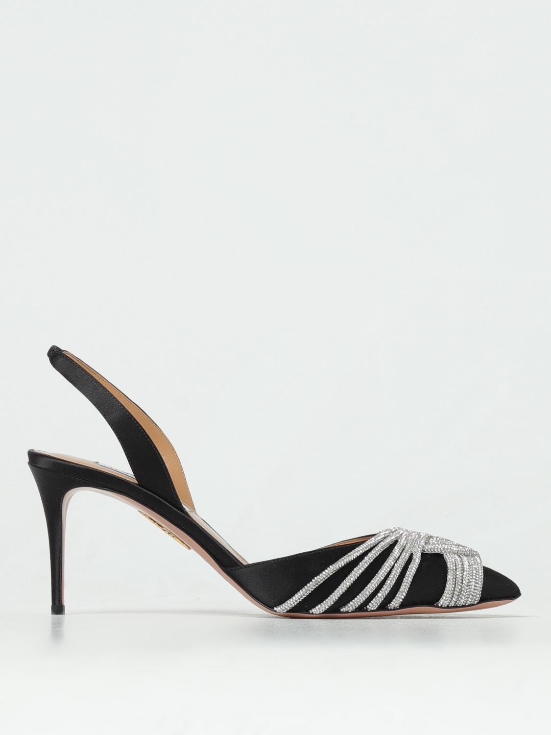 Shop Aquazzura High Heel Shoes  Woman Color Black In Schwarz