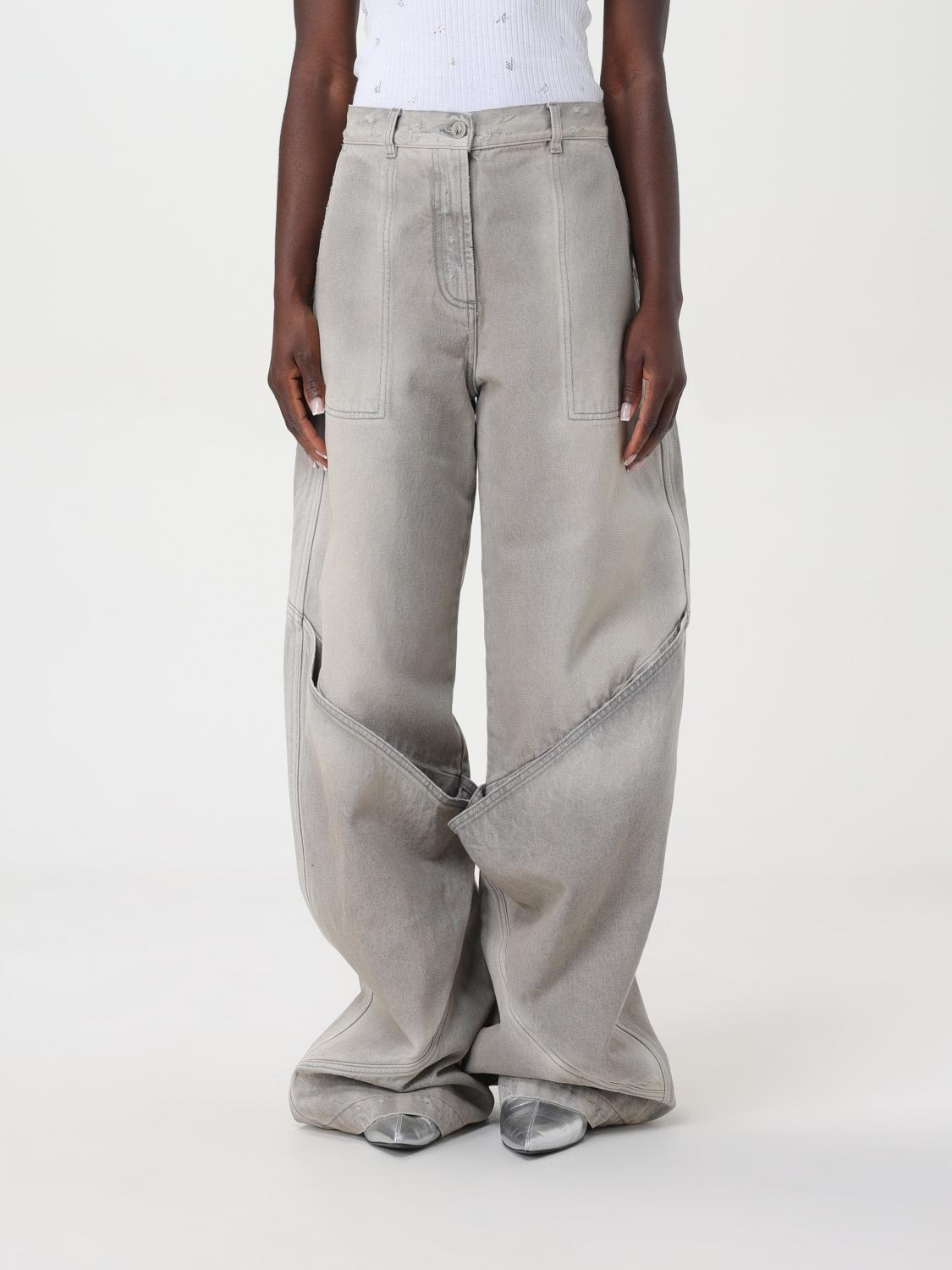 Attico Gray Cotton Jeans In Gray