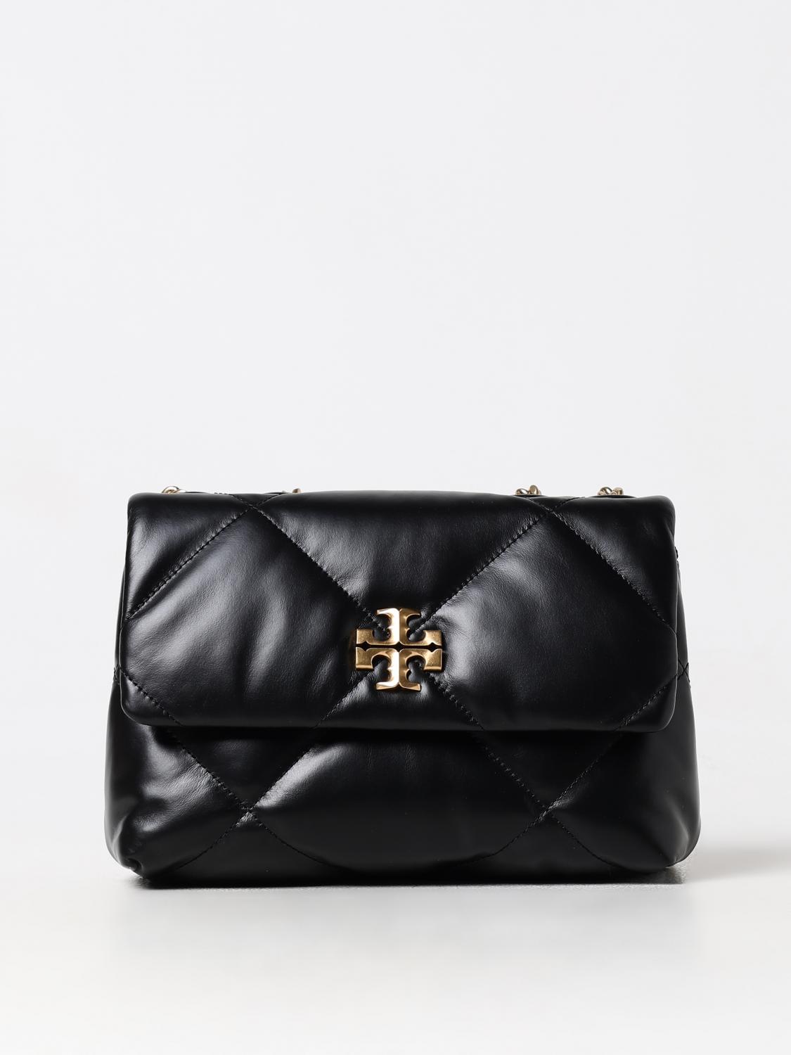 Tory Burch Kira Diamond Small Leather Shoulder Bag In Black