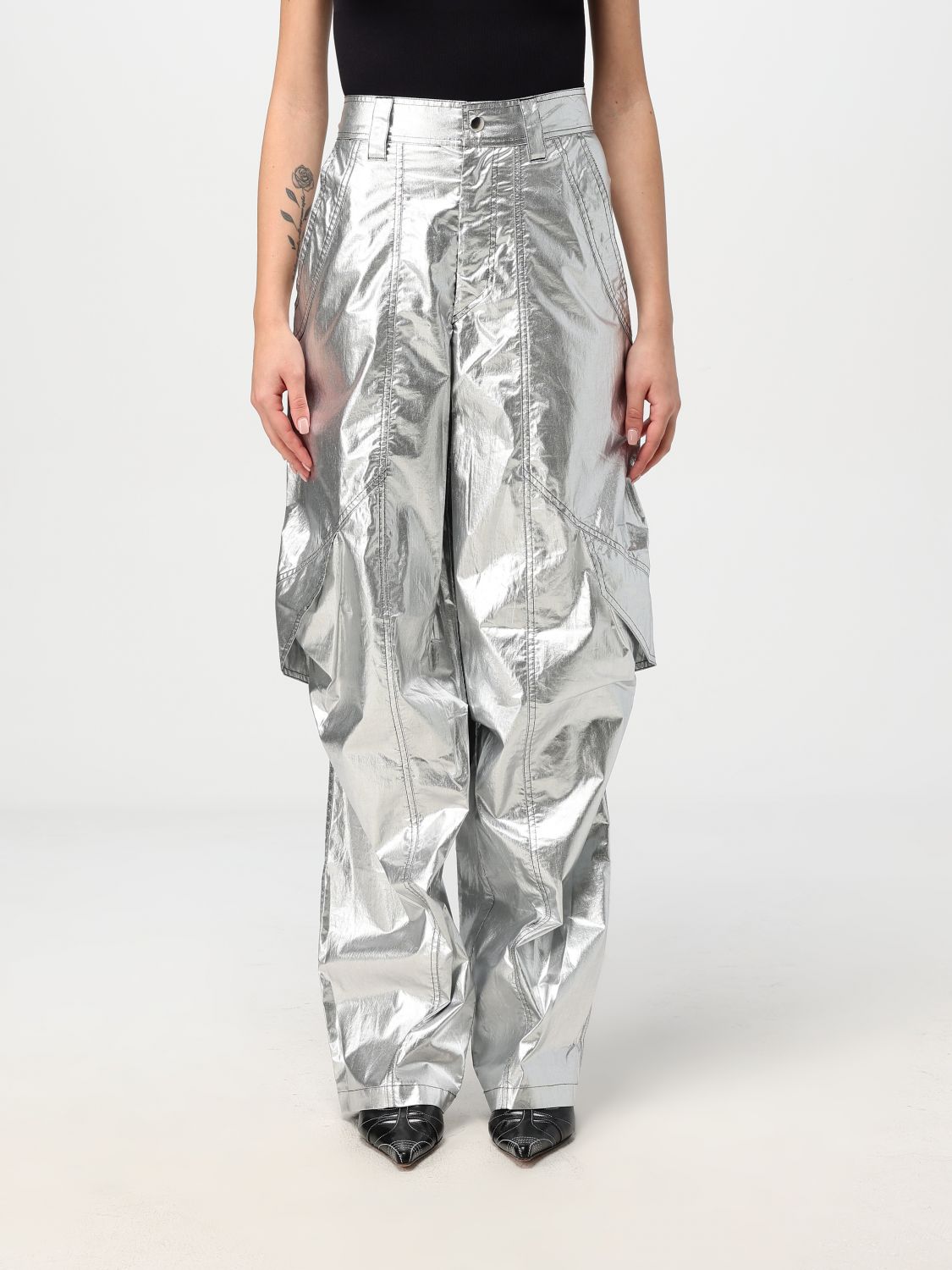 Shop Isabel Marant Pants  Woman Color Silver In Silber