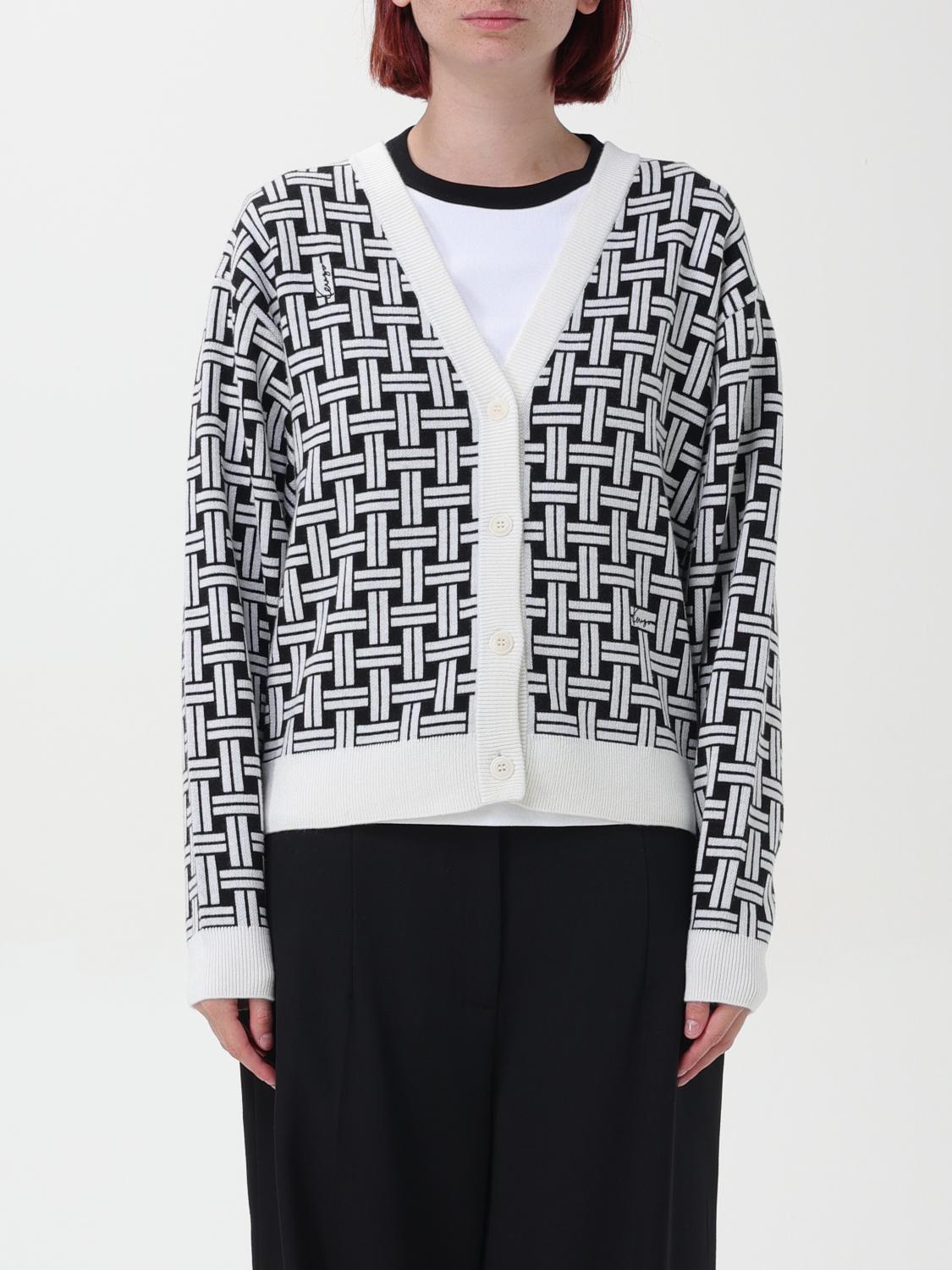 Shop Kenzo Cardigan  Woman Color White In Weiss