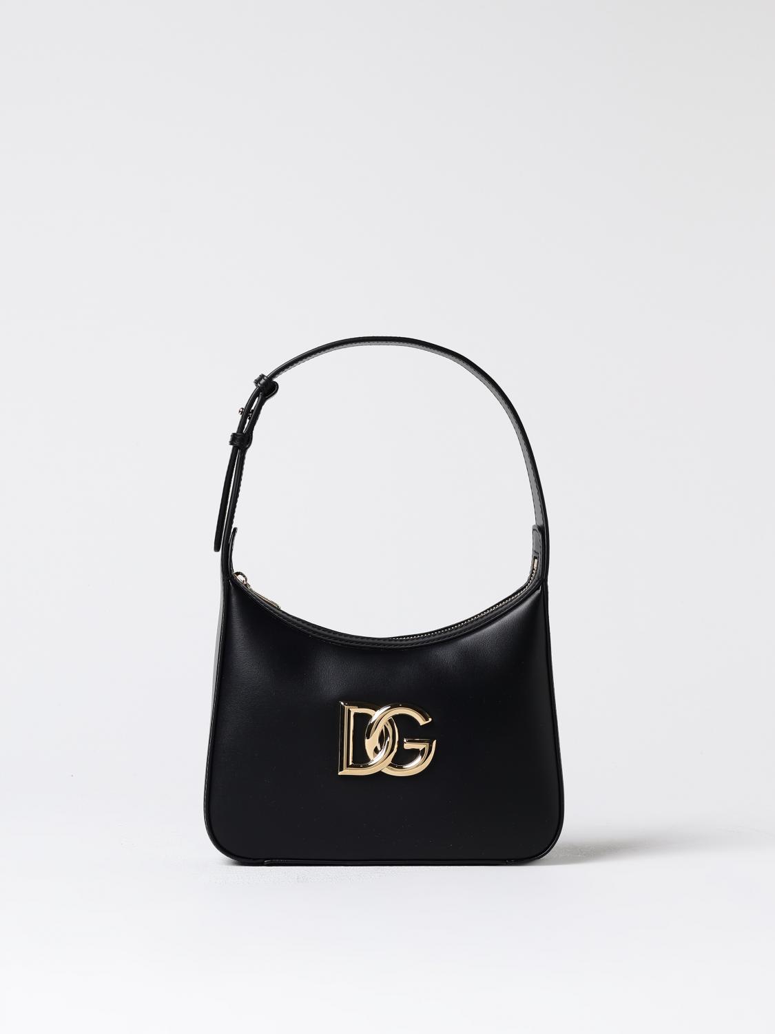 Dolce & Gabbana 3.5 Dg Logo Leather Shoulder Bag In Black