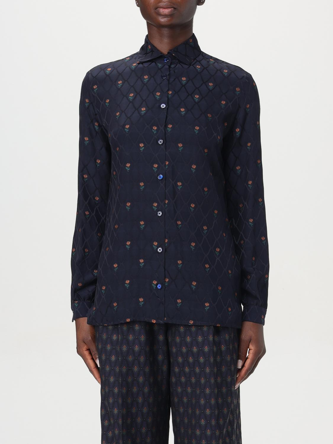 Shop Etro Shirt  Woman Color Blue In Blau