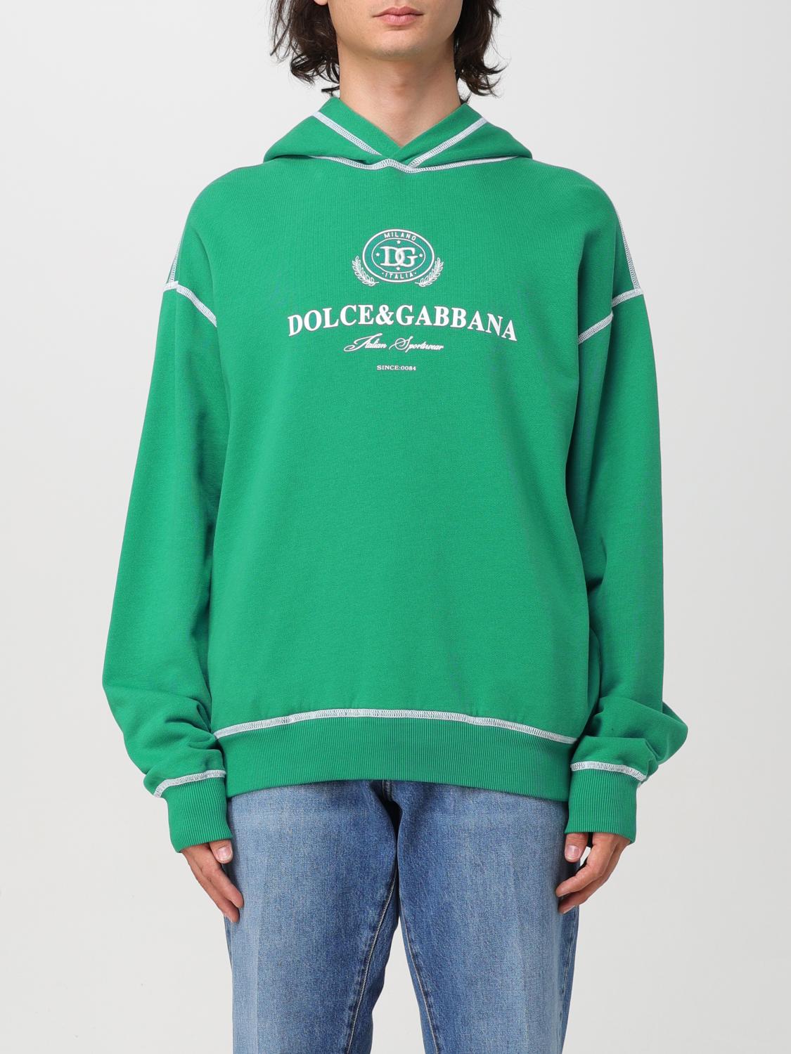 Shop Dolce & Gabbana Sweatshirt  Men Color Green